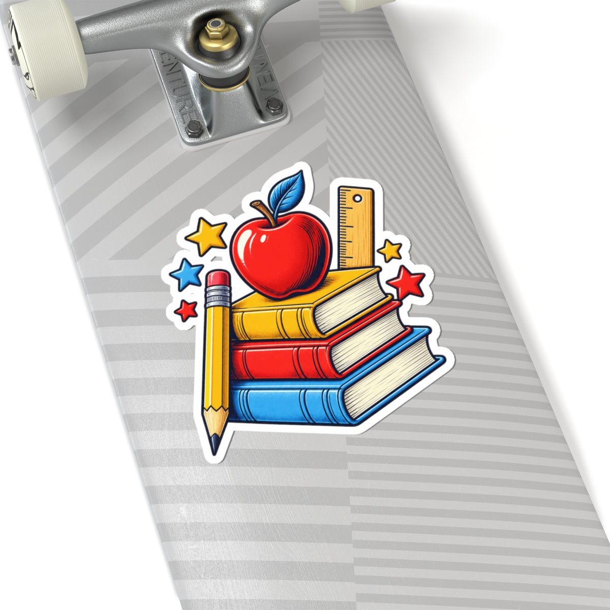 Retro School Books Apple Teacher Appreciation Sticker