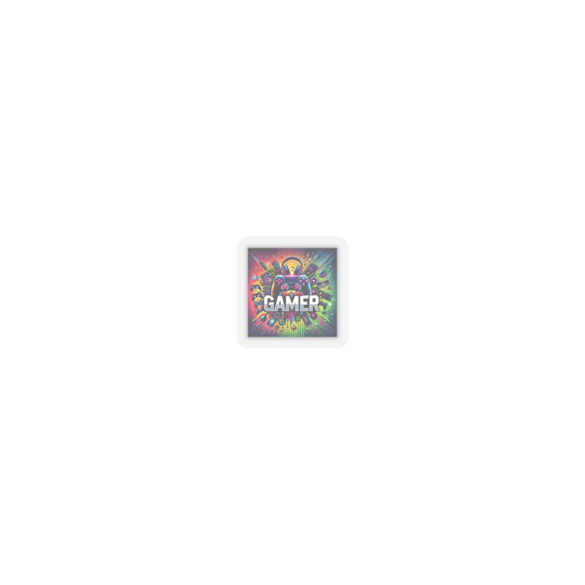 Neon Gamer Energy Retro Arcade Gaming Sticker for Laptops