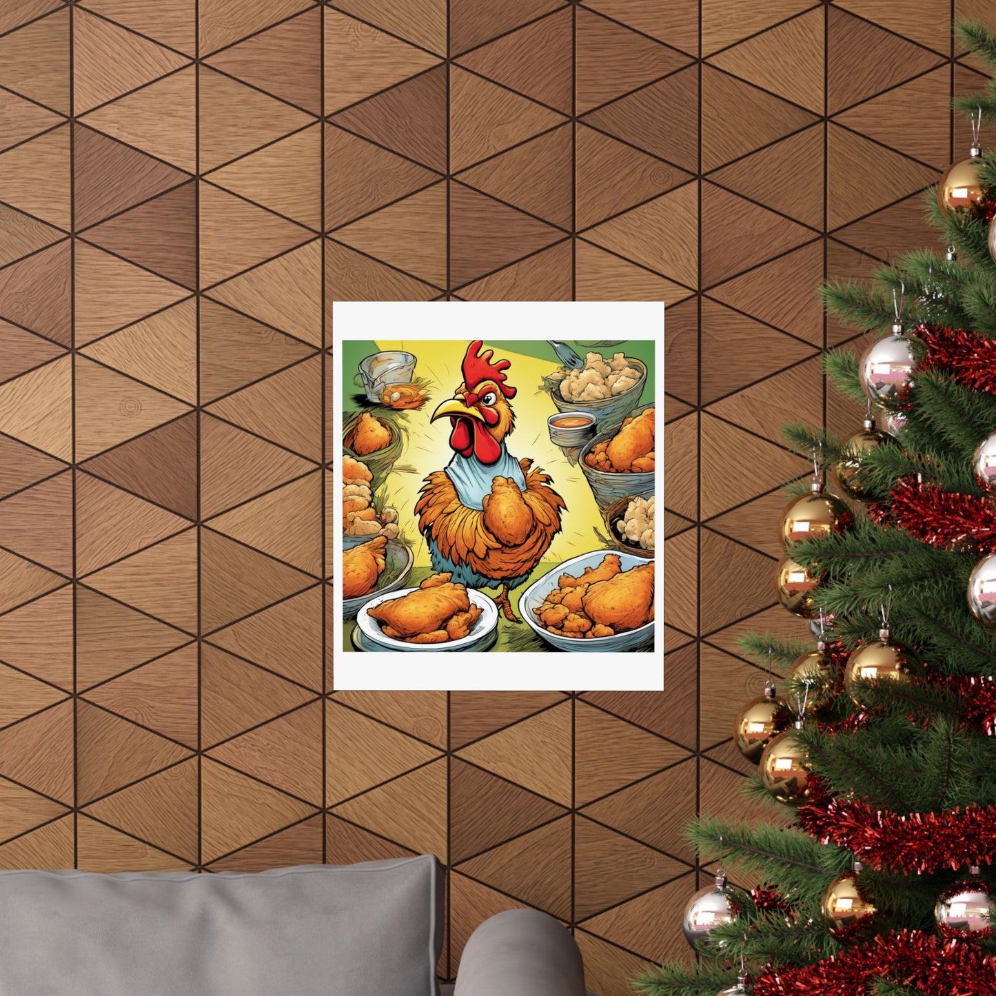 Funny Chicken Fried Food Comfort Food Art Poster