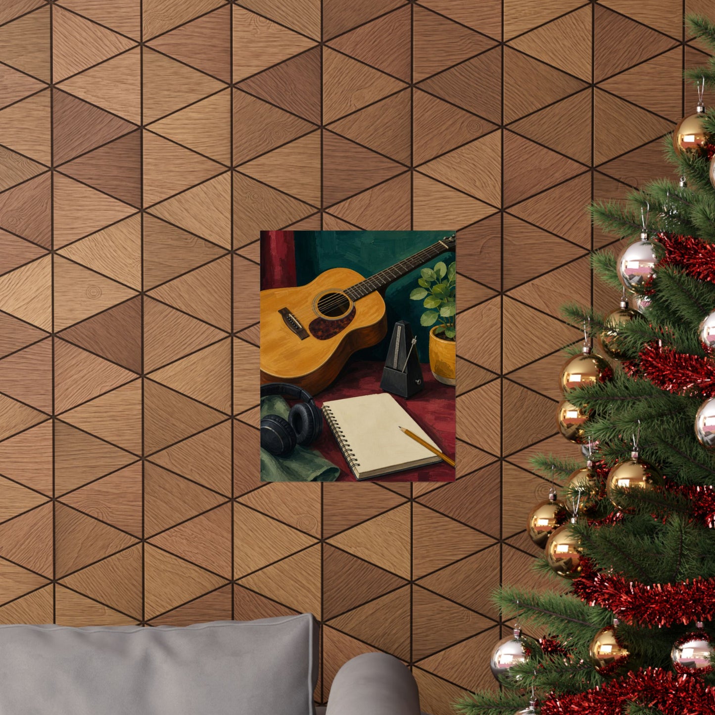 Cozy Acoustic Music Practice Art Poster