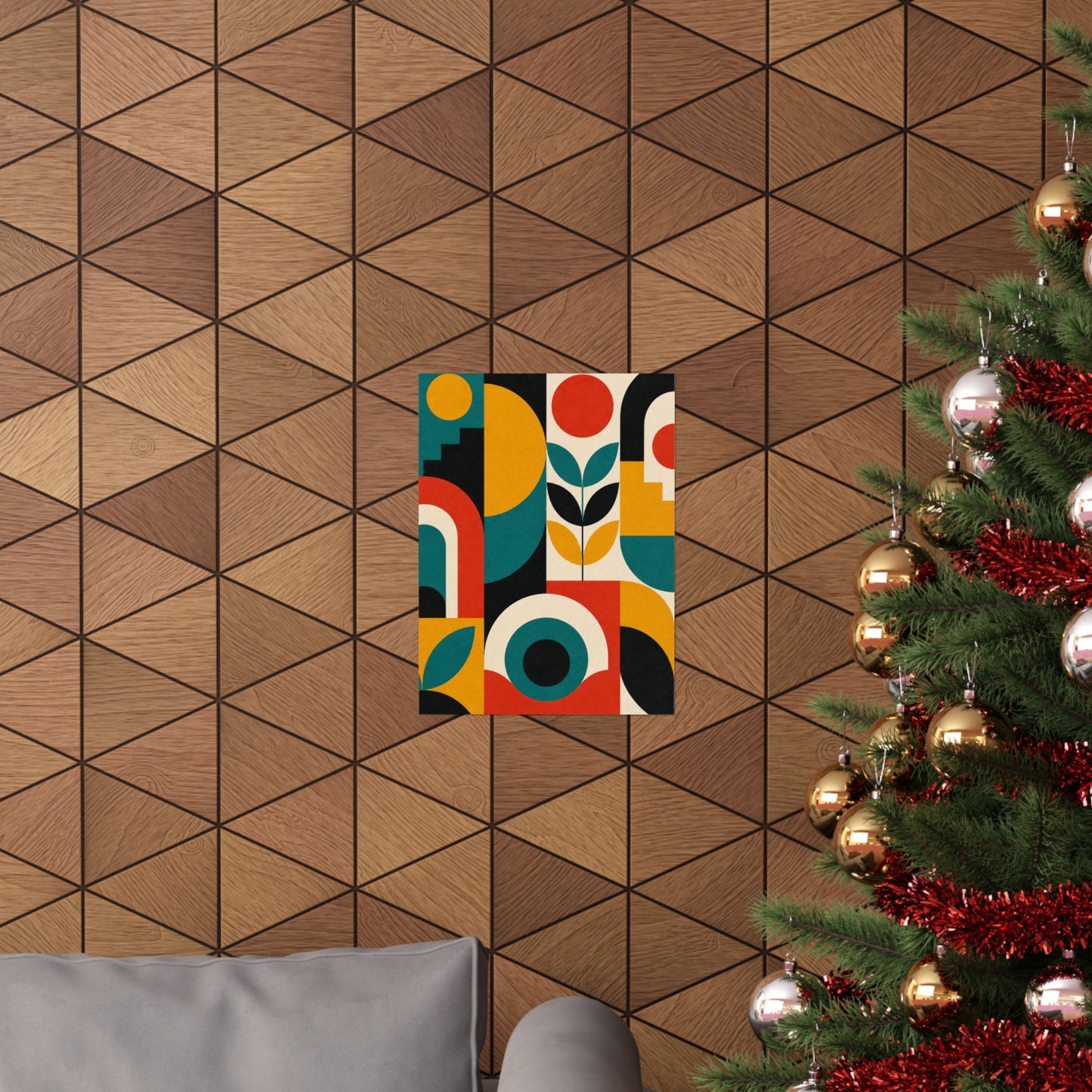 Mid Century Arches Botanical Geometric Abstract Poster