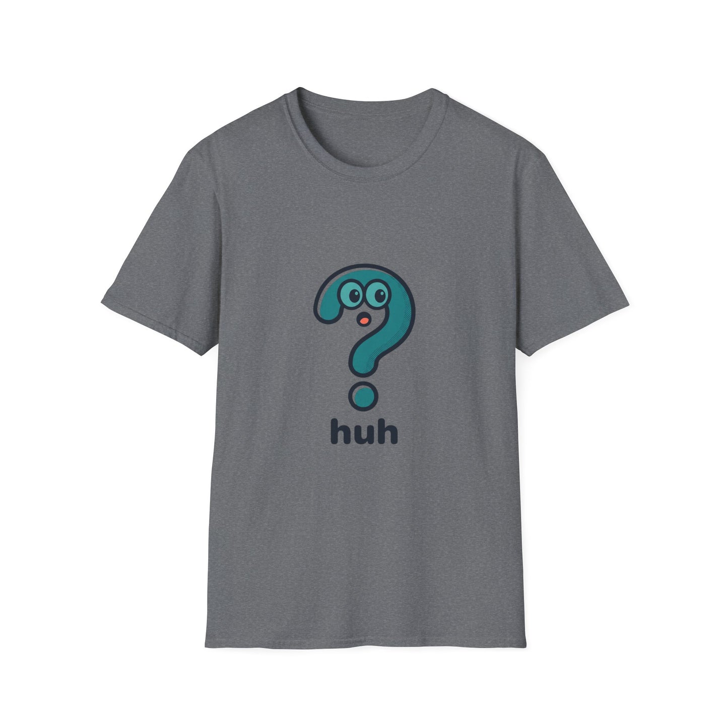 Confused Question Mark Character T-Shirt | Funny “Huh?” Cartoon Graphic Tee, Silly Expression Humor Shirt