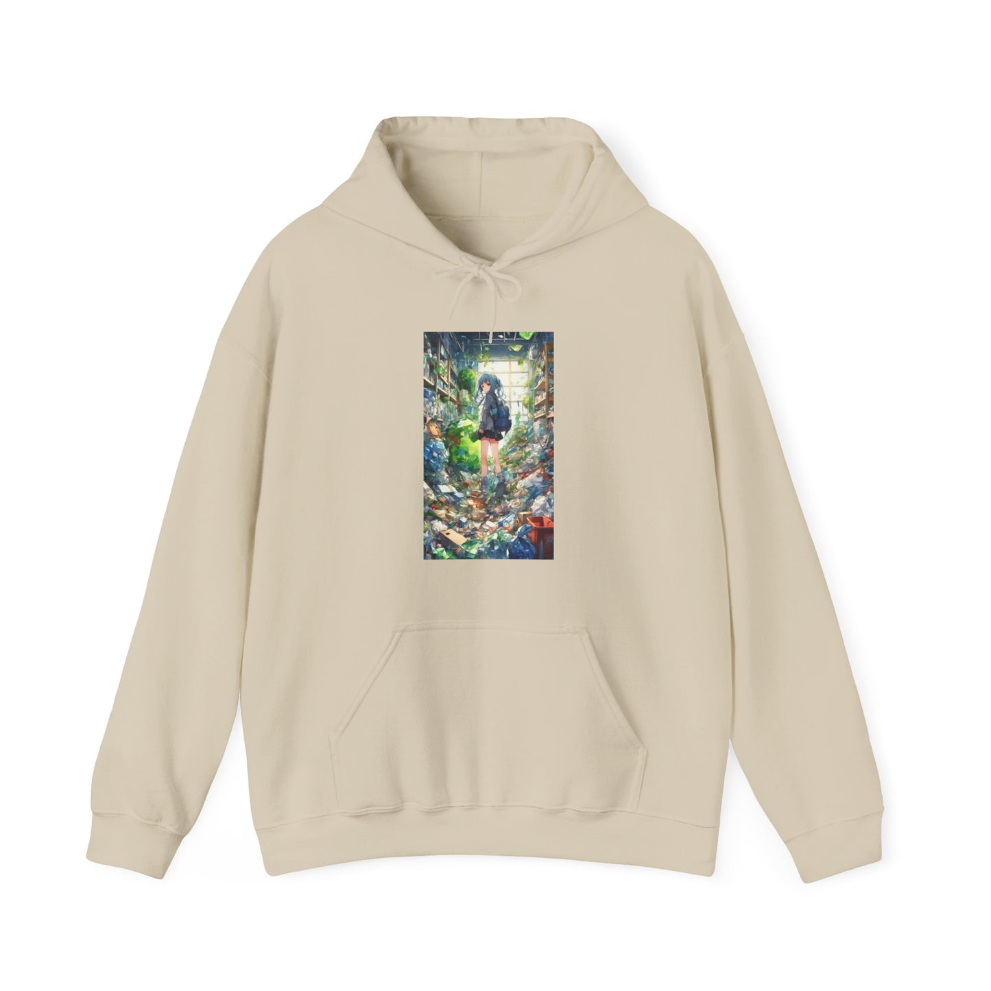 Green Recycling Alley Anime Girl Eco Graphic Hoodie