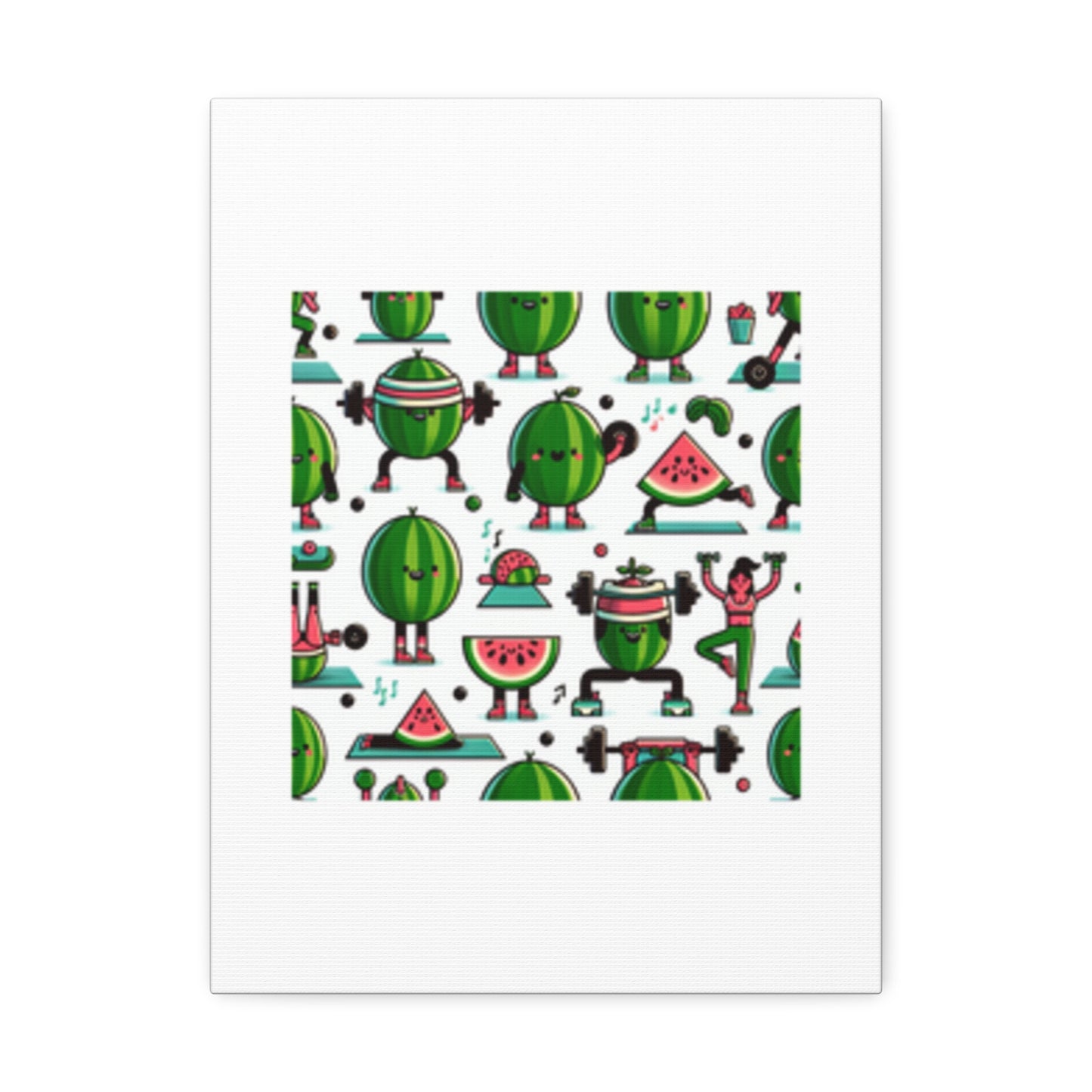 Watermelon Workout Club Cute Food Fitness Canvas Wall Art