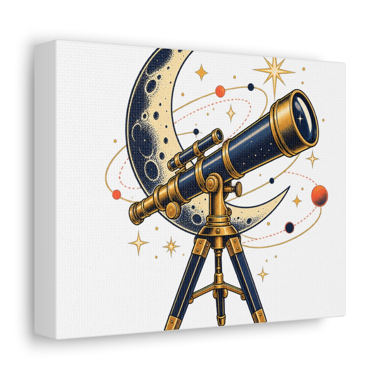 Vintage Telescope Celestial Astronomy Canvas