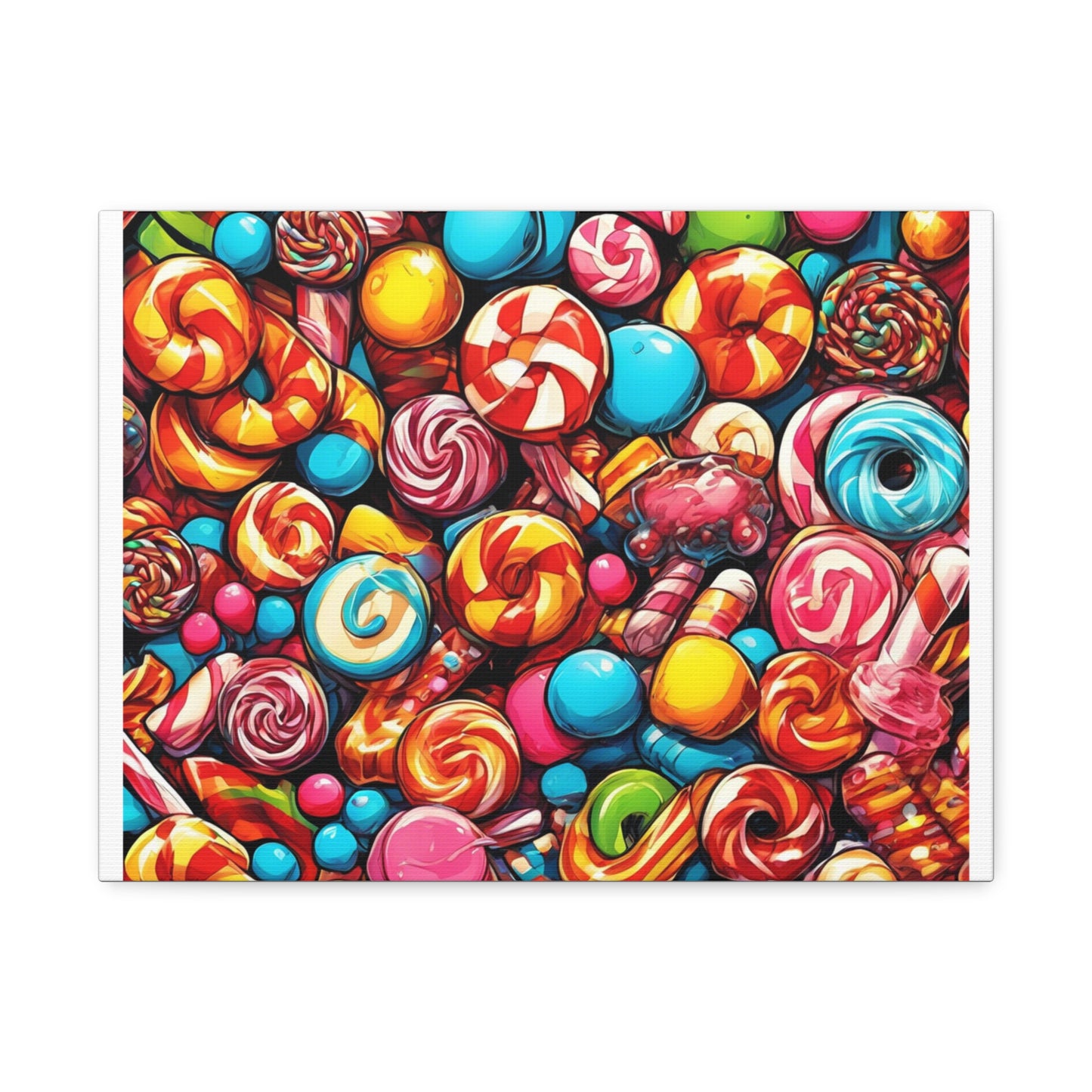 Colorful Candy and Lollipop Pattern Canvas