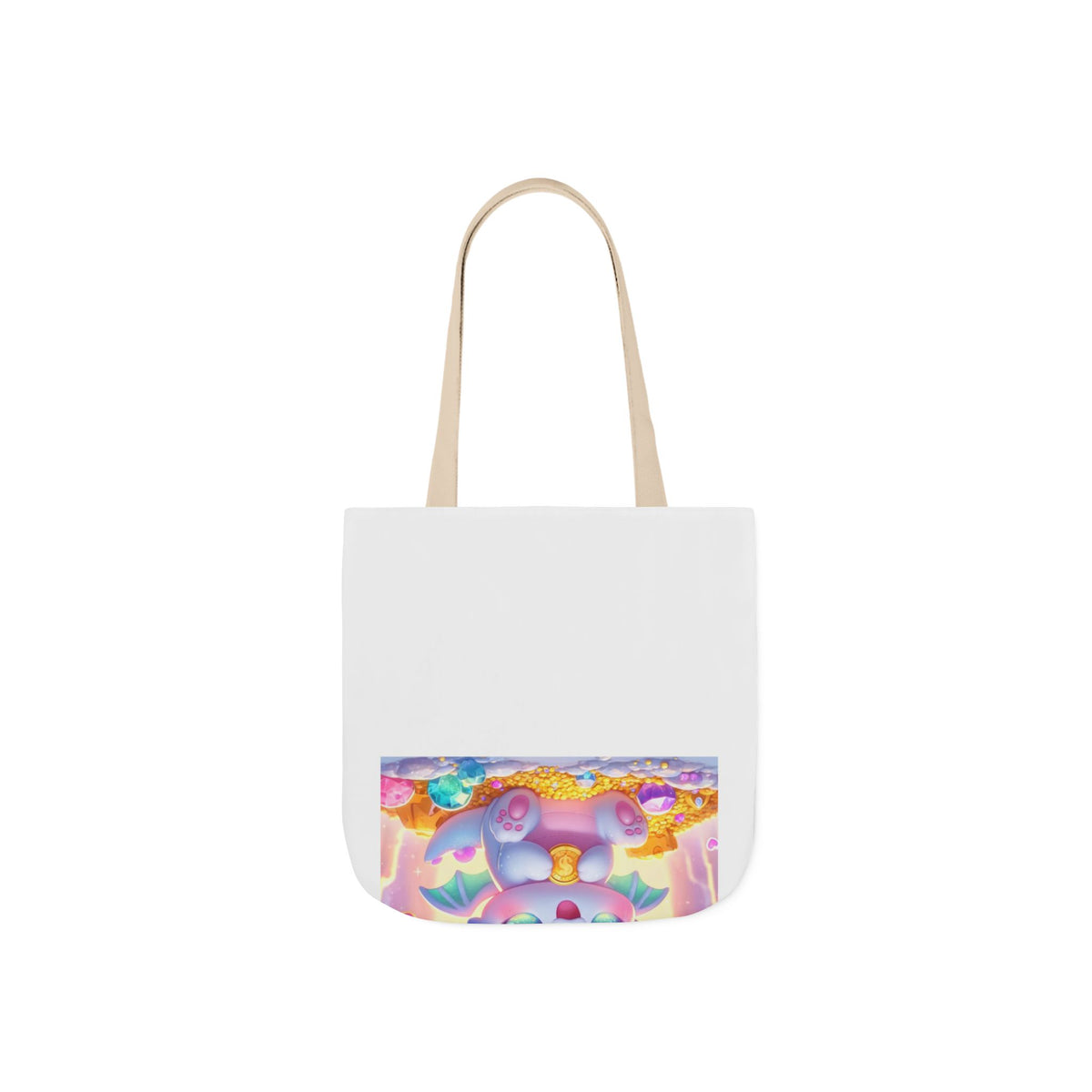 Pastel Treasure Dragon Kawaii Fantasy Canvas Tote Bag