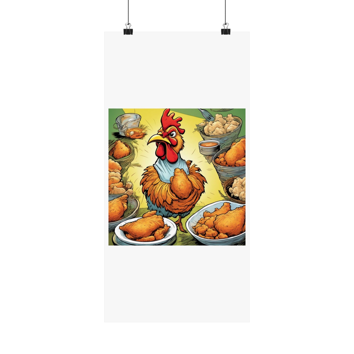 Funny Chicken Fried Food Comfort Food Art Poster