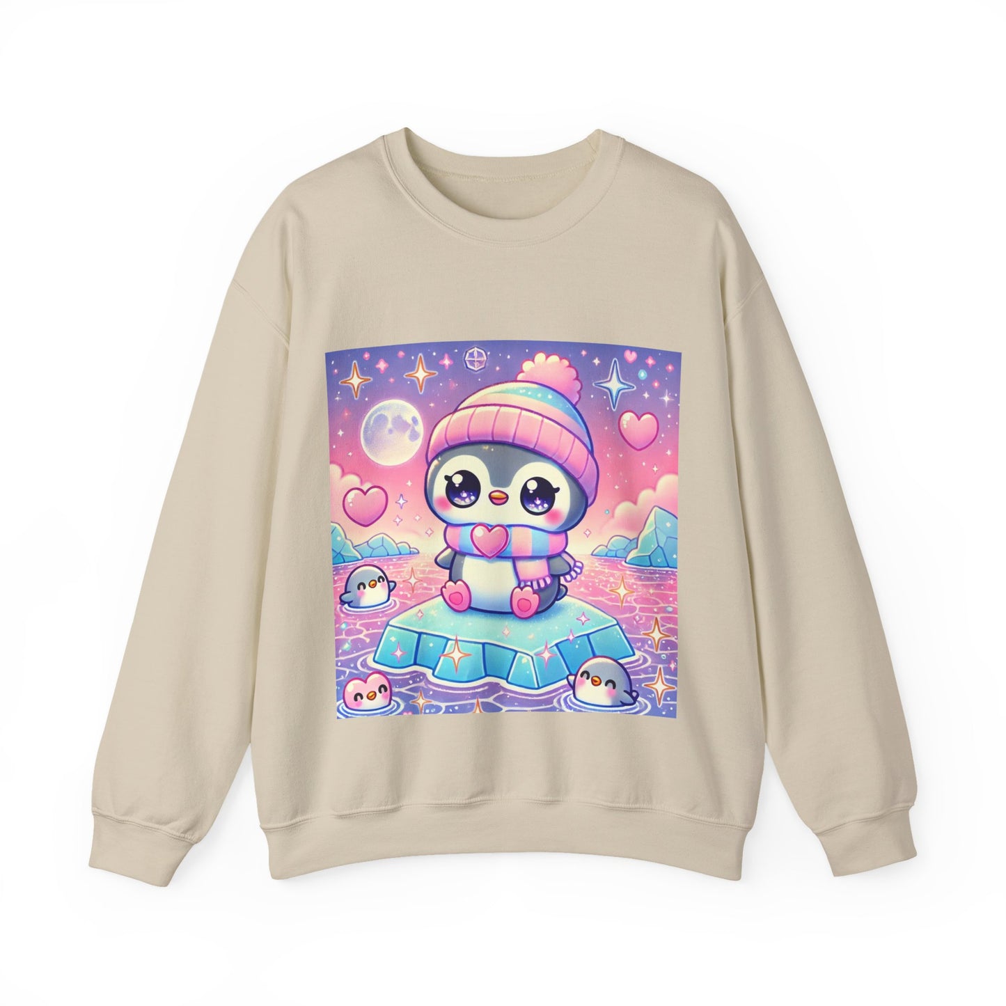 Cute Winter Penguin Ice Floe Kawaii Art Sweatshirt