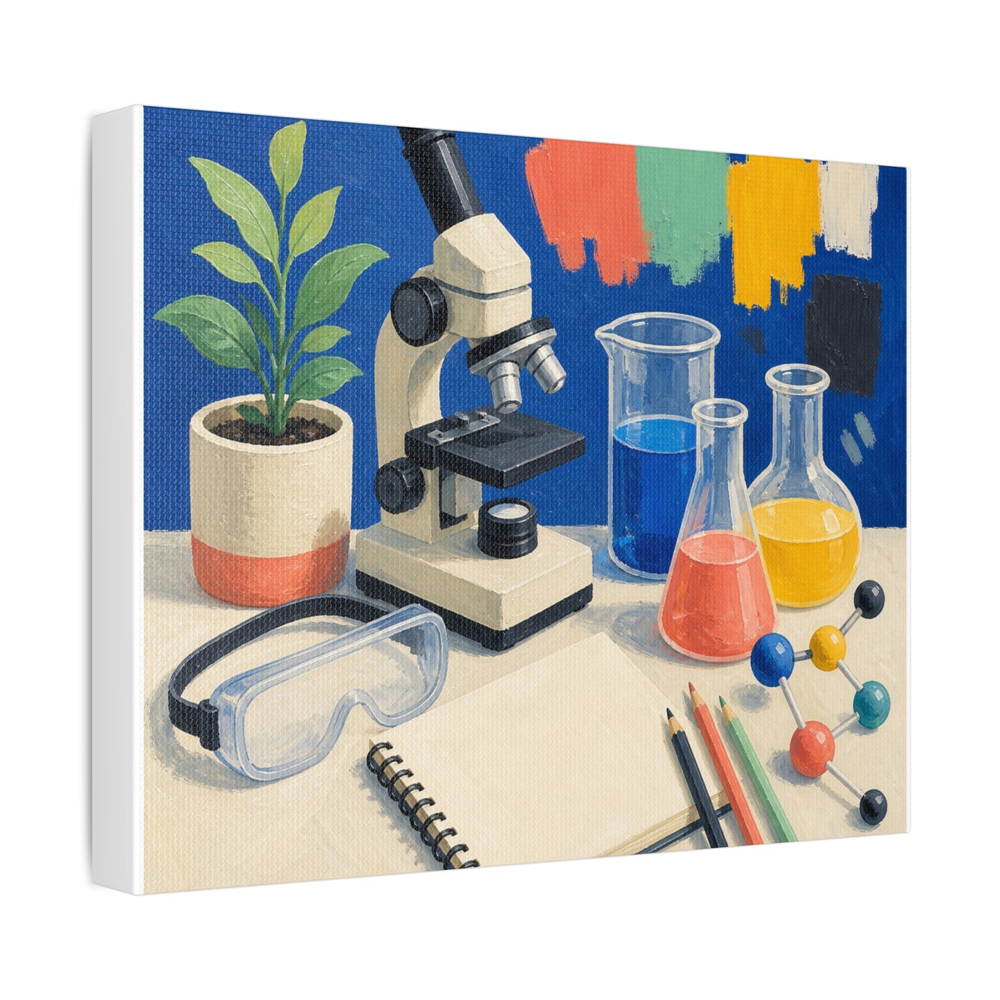 Colorful Science Lab Learning Art Canvas Art