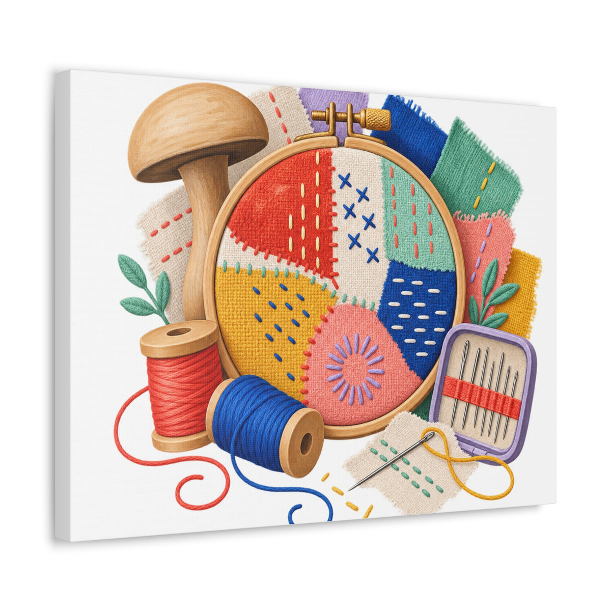 Colorful Visible Mending Workshop Canvas