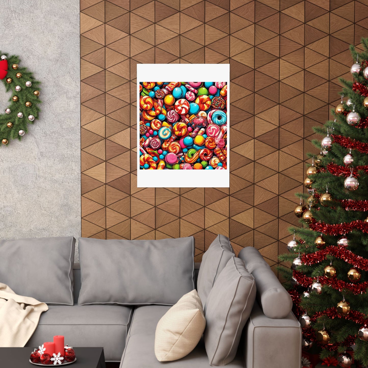 Colorful Candy and Lollipop Pattern Poster