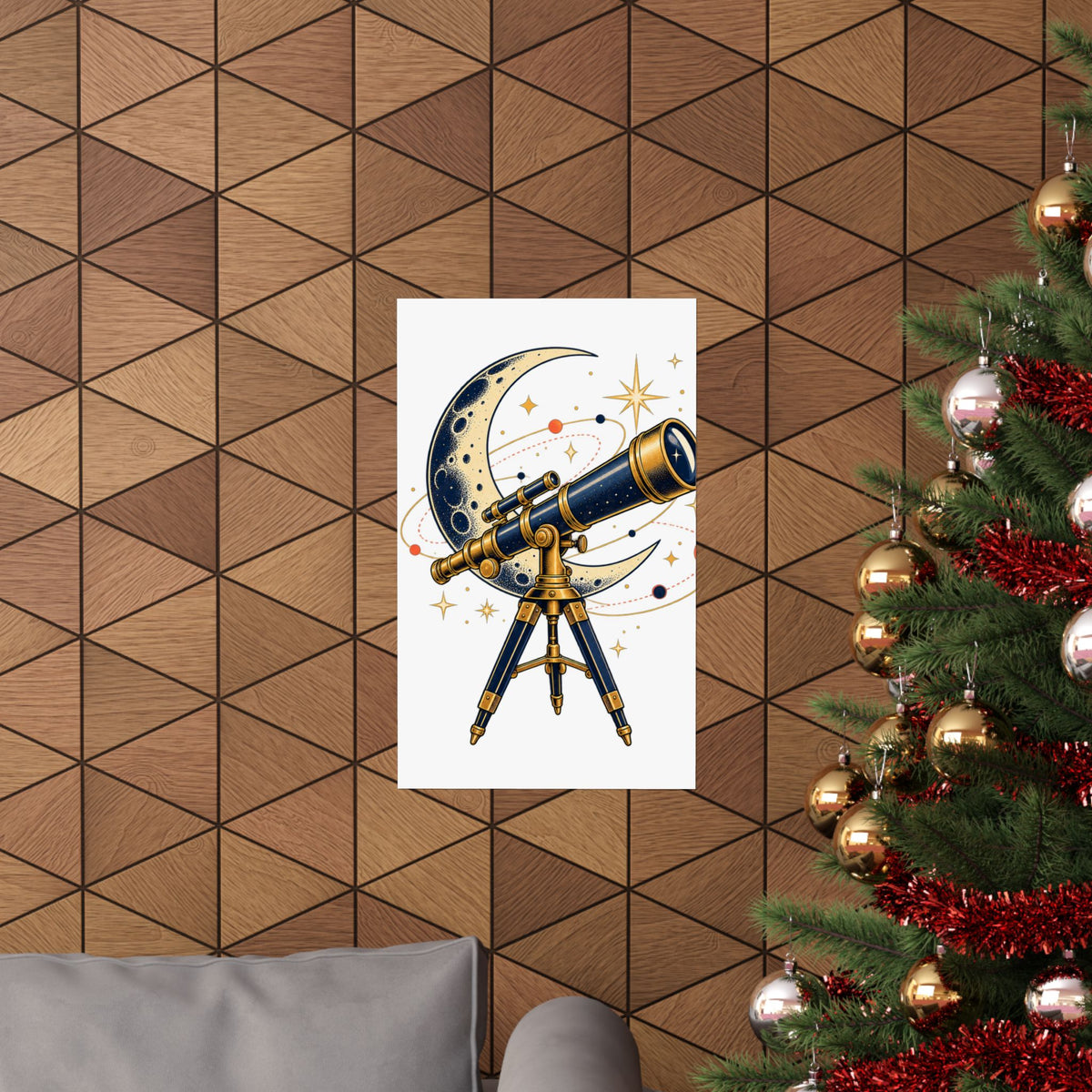 Vintage Telescope Celestial Astronomy Poster