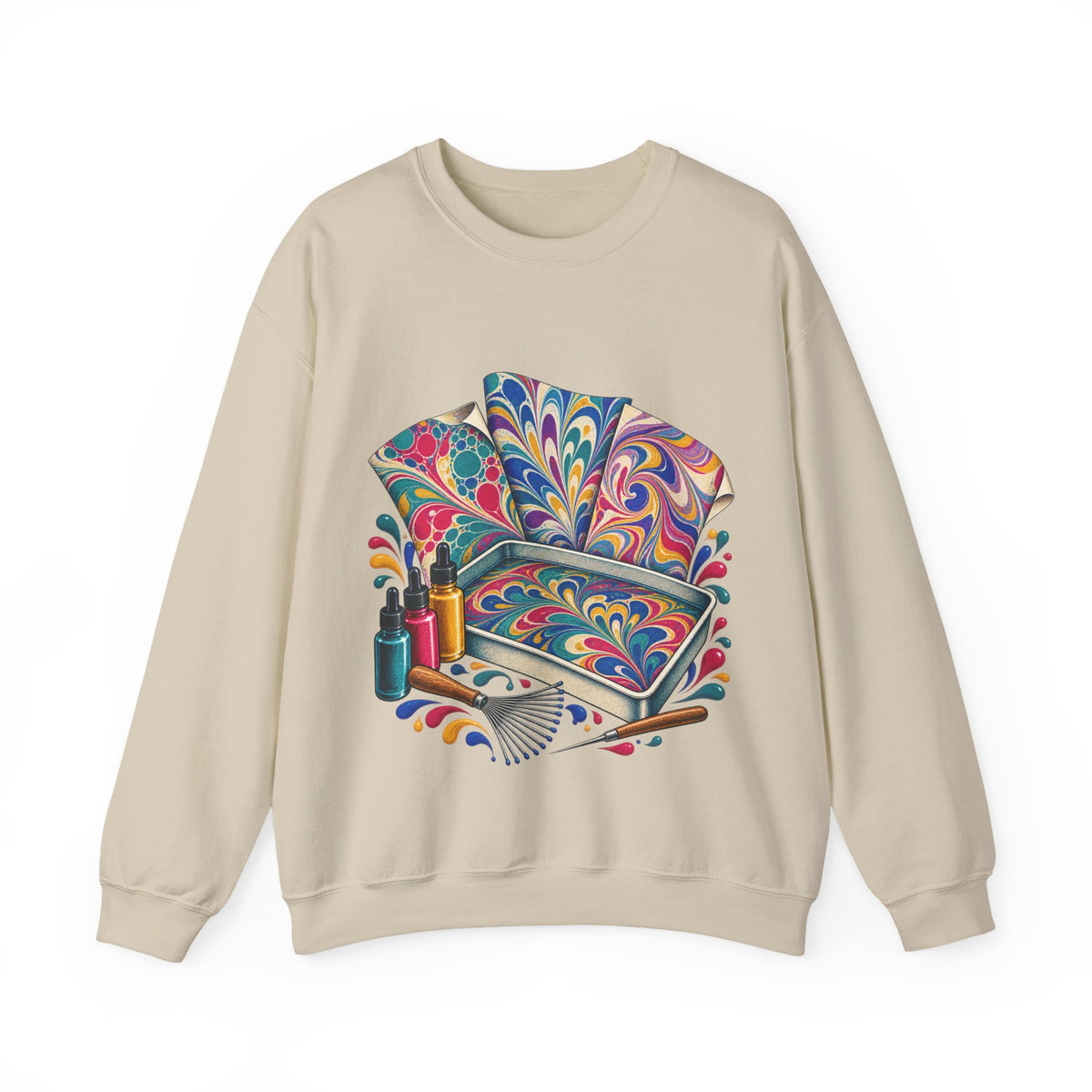 Colorful Paper Marbling Workshop Sweatshirt