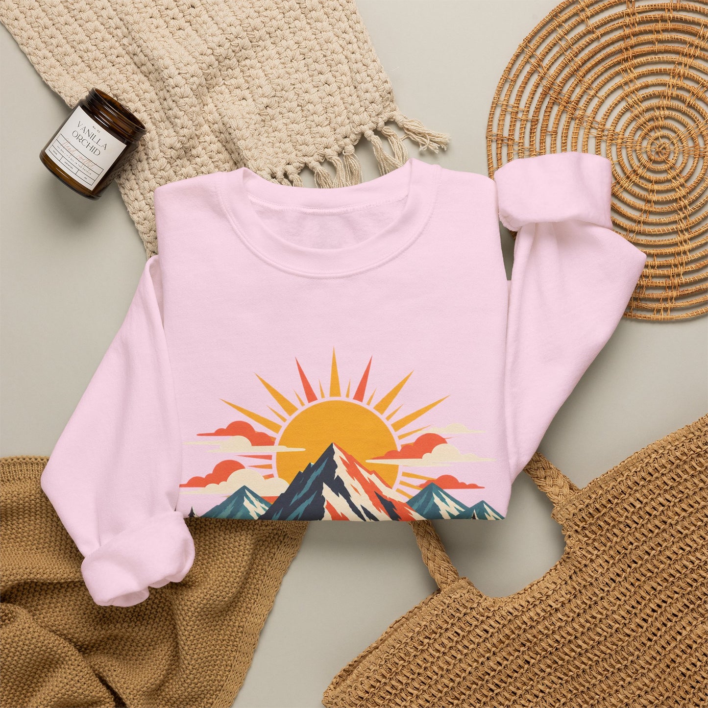 Alpine Sunrise River Mountain Adventure Sweatshirt