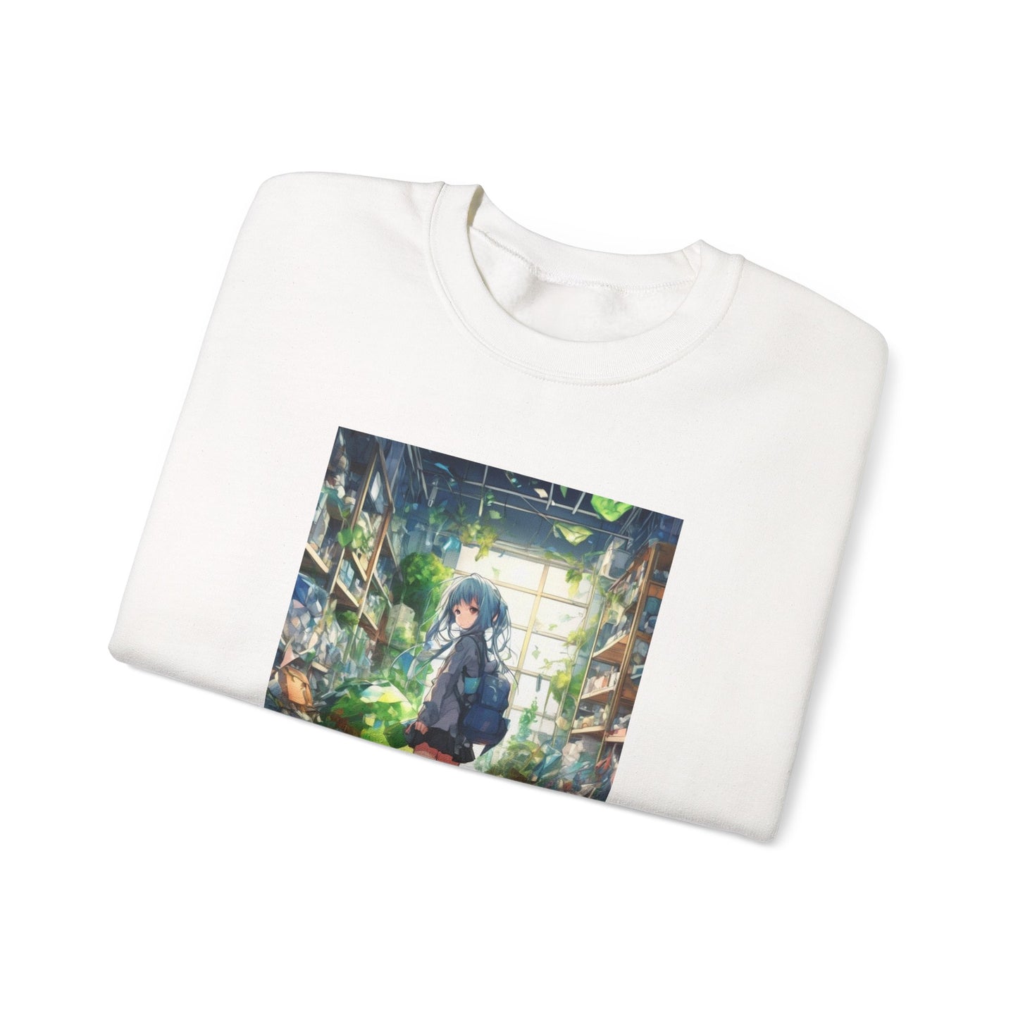 Green Recycling Alley Anime Girl Green Art Sweatshirt