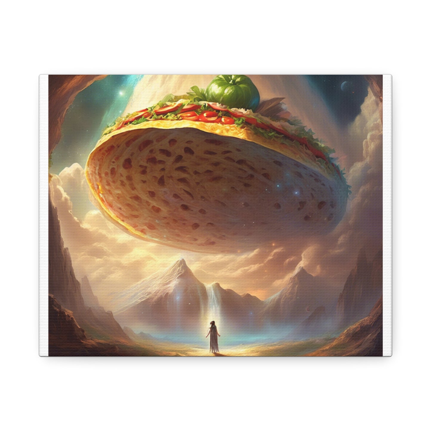 Cosmic Taco UFO Surreal Food Fantasy Art Canvas