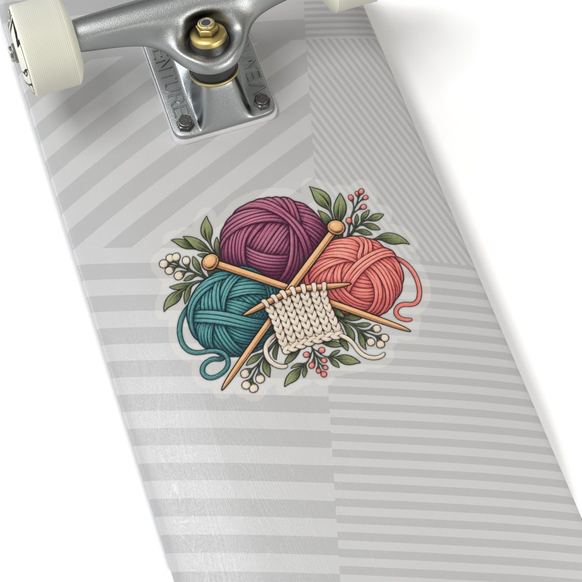 Retro Yarn and Knitting Botanical Art Sticker