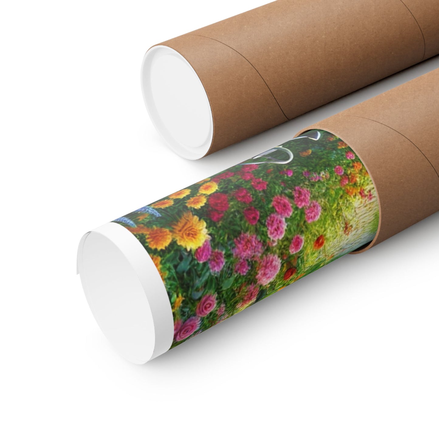 Sunlit Spring Flower Garden Bench Poster