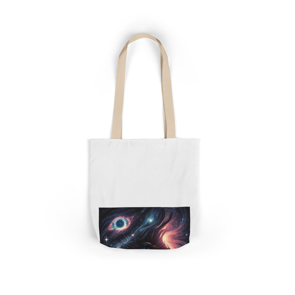 Cosmic Black Cat Galaxy Celestial Canvas Tote Bag