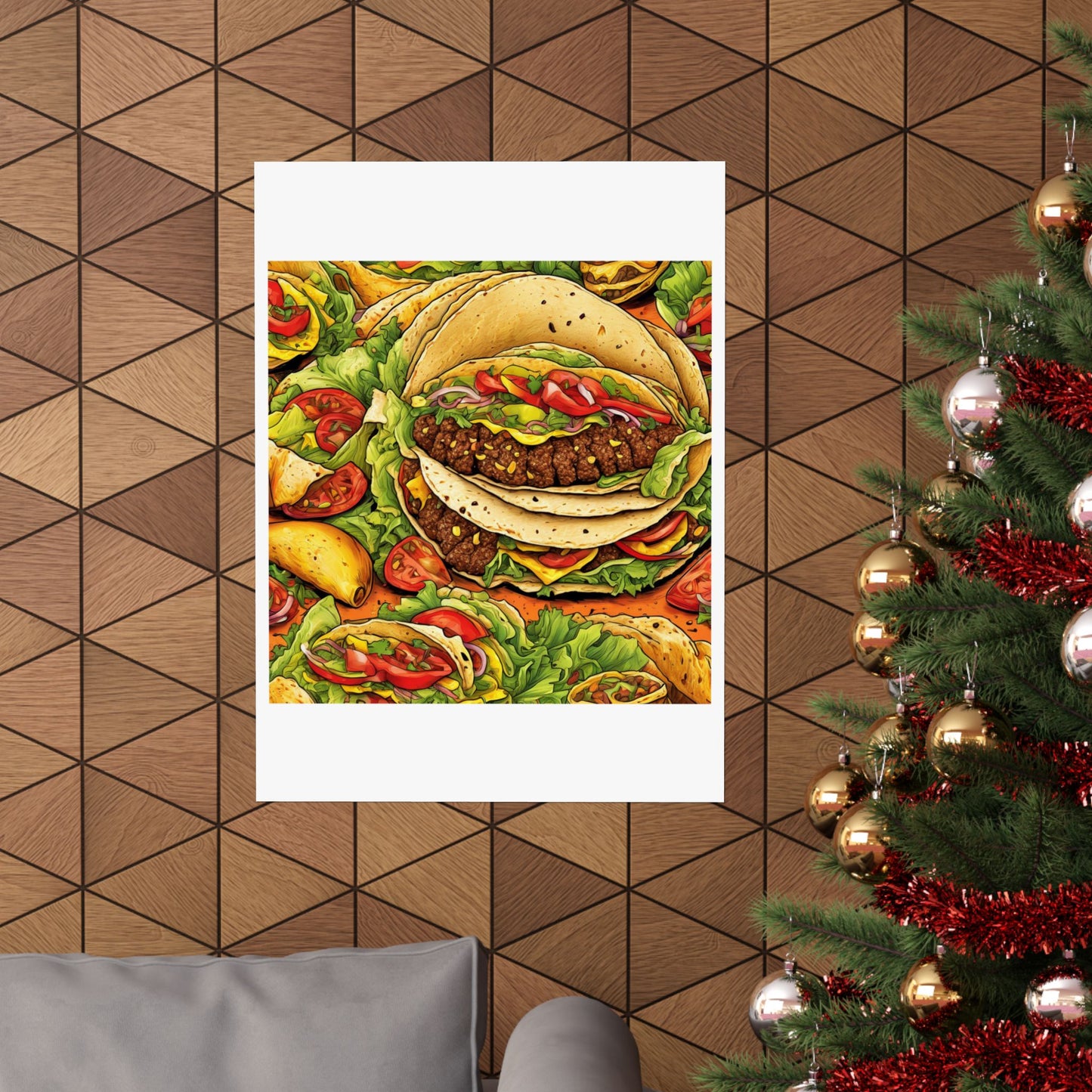 Stacked Taco Fiesta Foodie Gift Art Poster