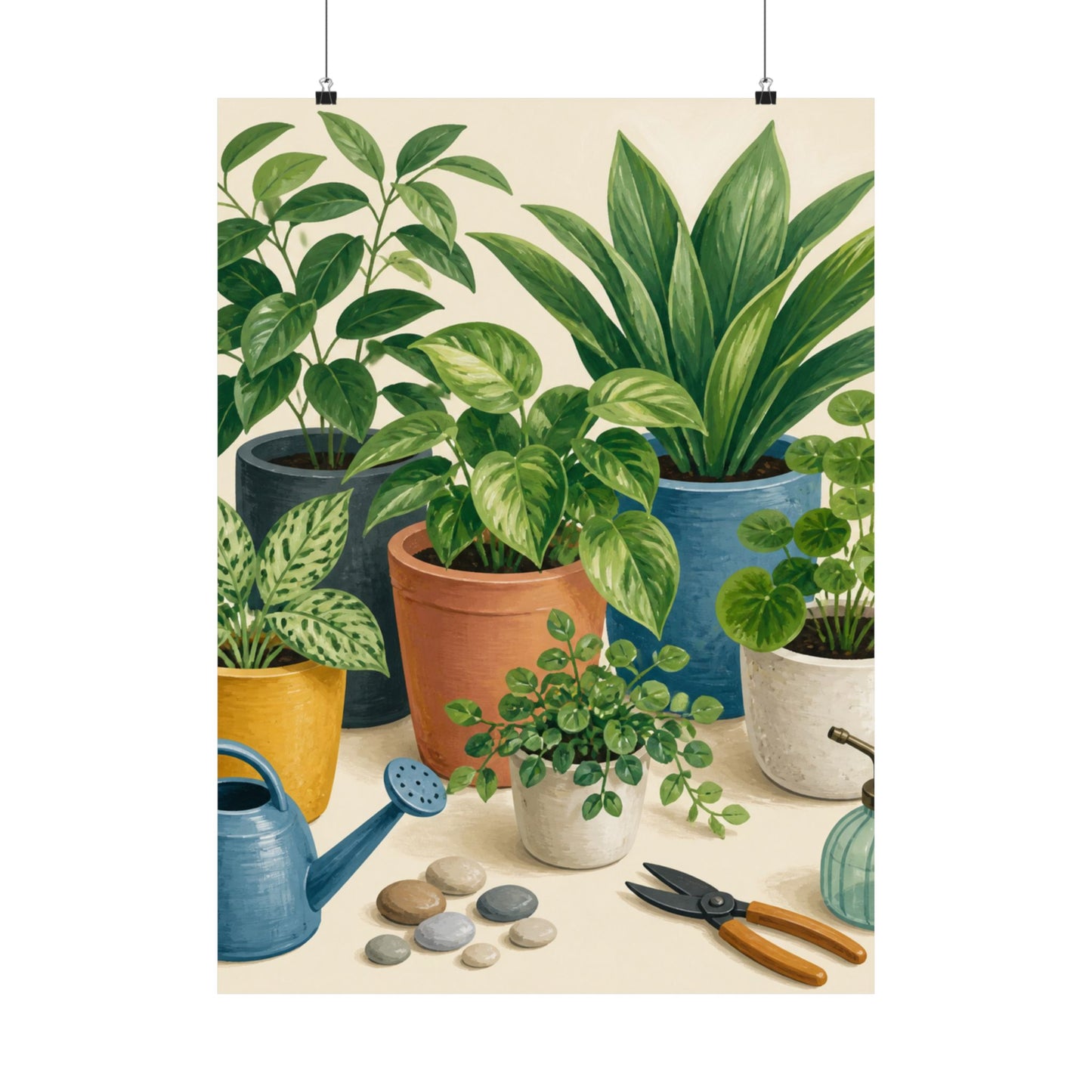 Calm Indoor Houseplant Collection Art Poster