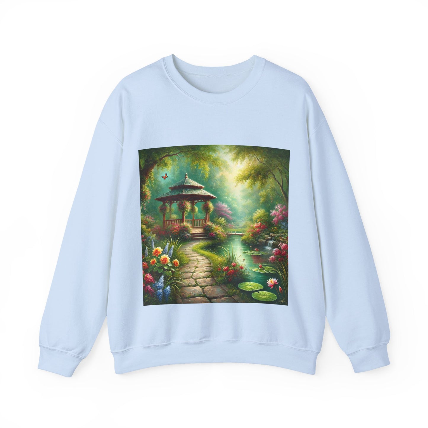 Spring Garden Gazebo Floral Landscape Sweatshirt