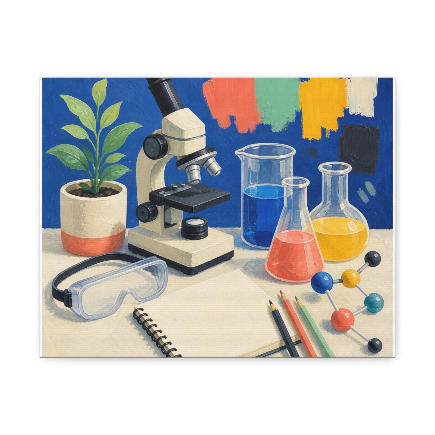 Colorful Science Lab Learning Art Canvas Art