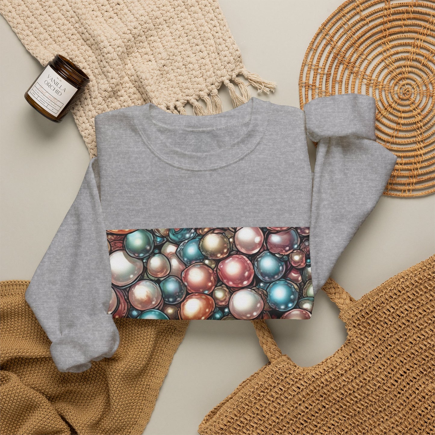 Rainbow Pearl Marble Abstract Gift Art Sweatshirt