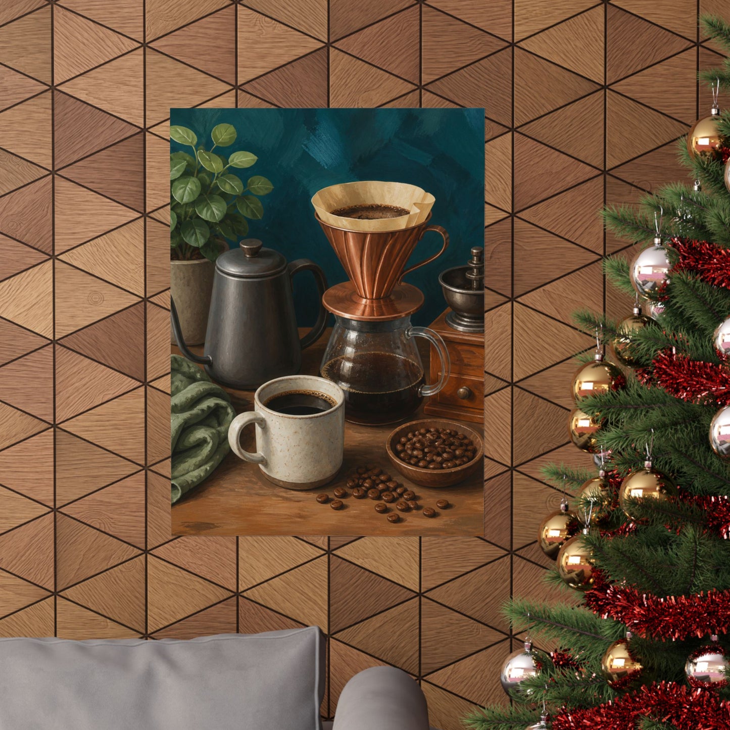 Warm Home Coffee Brewing Art Poster