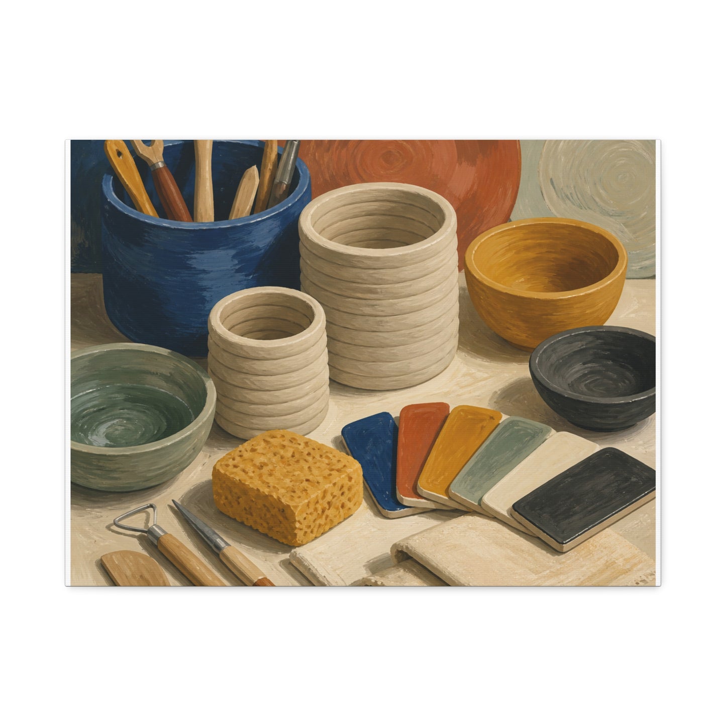 Handbuilt Ceramics Studio Art Canvas Art