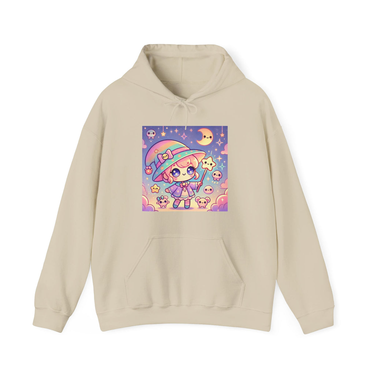 Kawaii Moon Wand Pastel Fantasy Art Hoodie