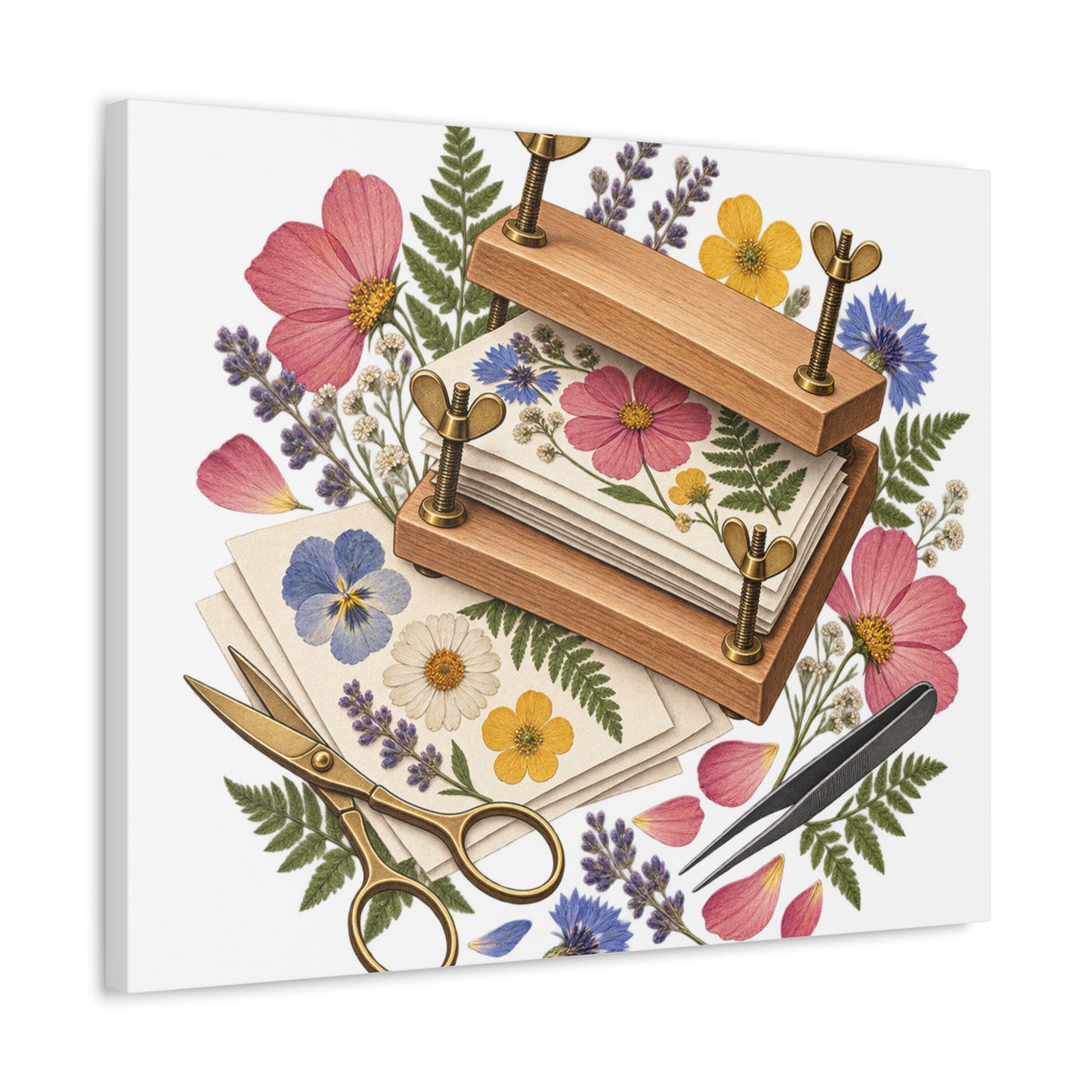 Botanical Flower Press Workshop Canvas
