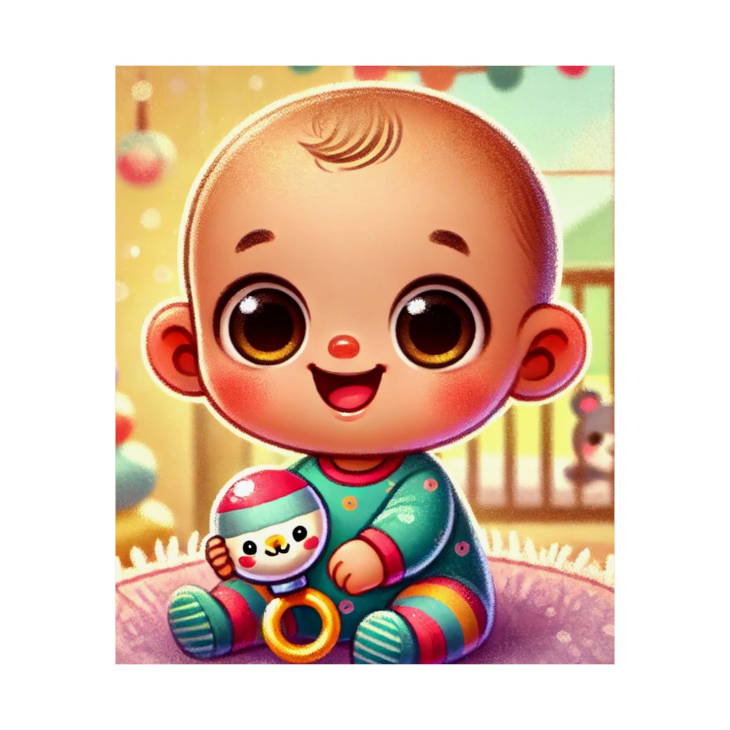 Cheerful Baby Nursery Playroom Art Poster