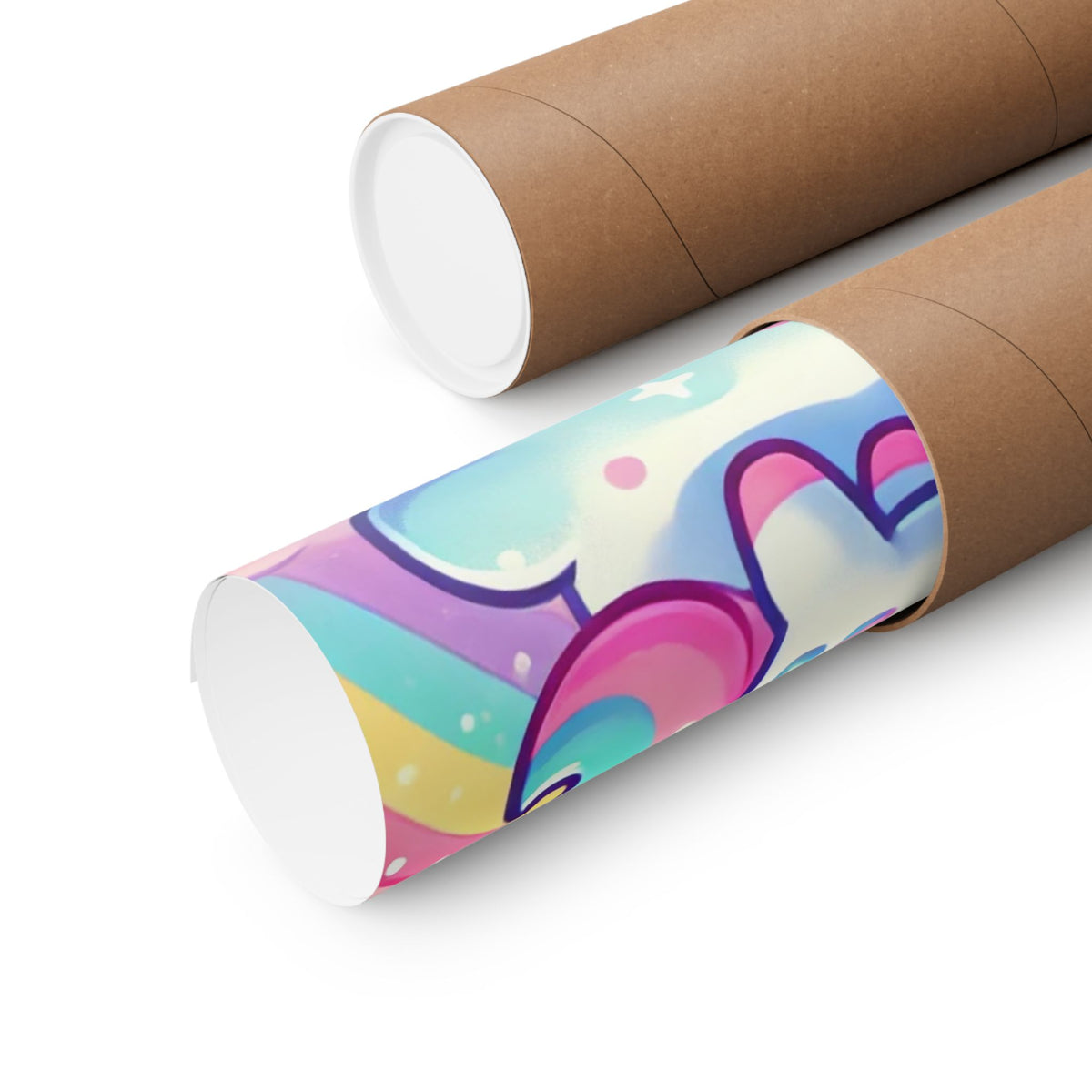Pastel Rainbow Unicorn Cloud Kawaii Wall Art Poster