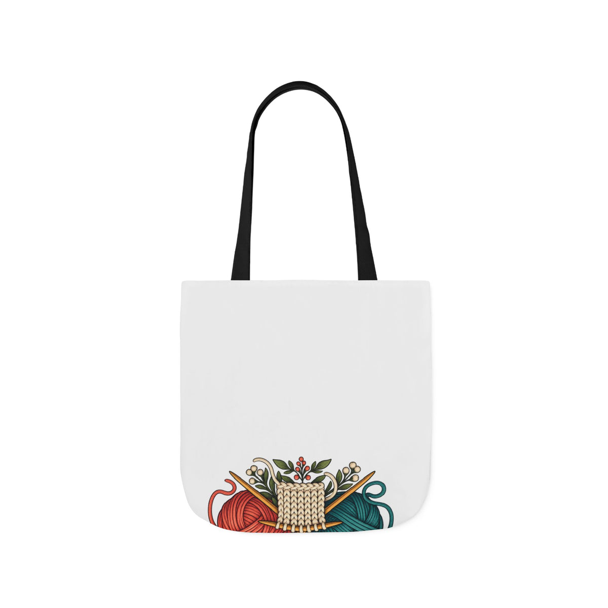 Retro Yarn and Knitting Botanical Art Tote Bag