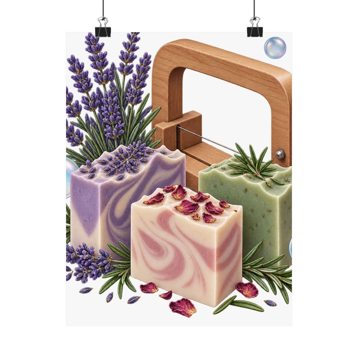 Botanical Soap Making Lavender and Herbs Poster
