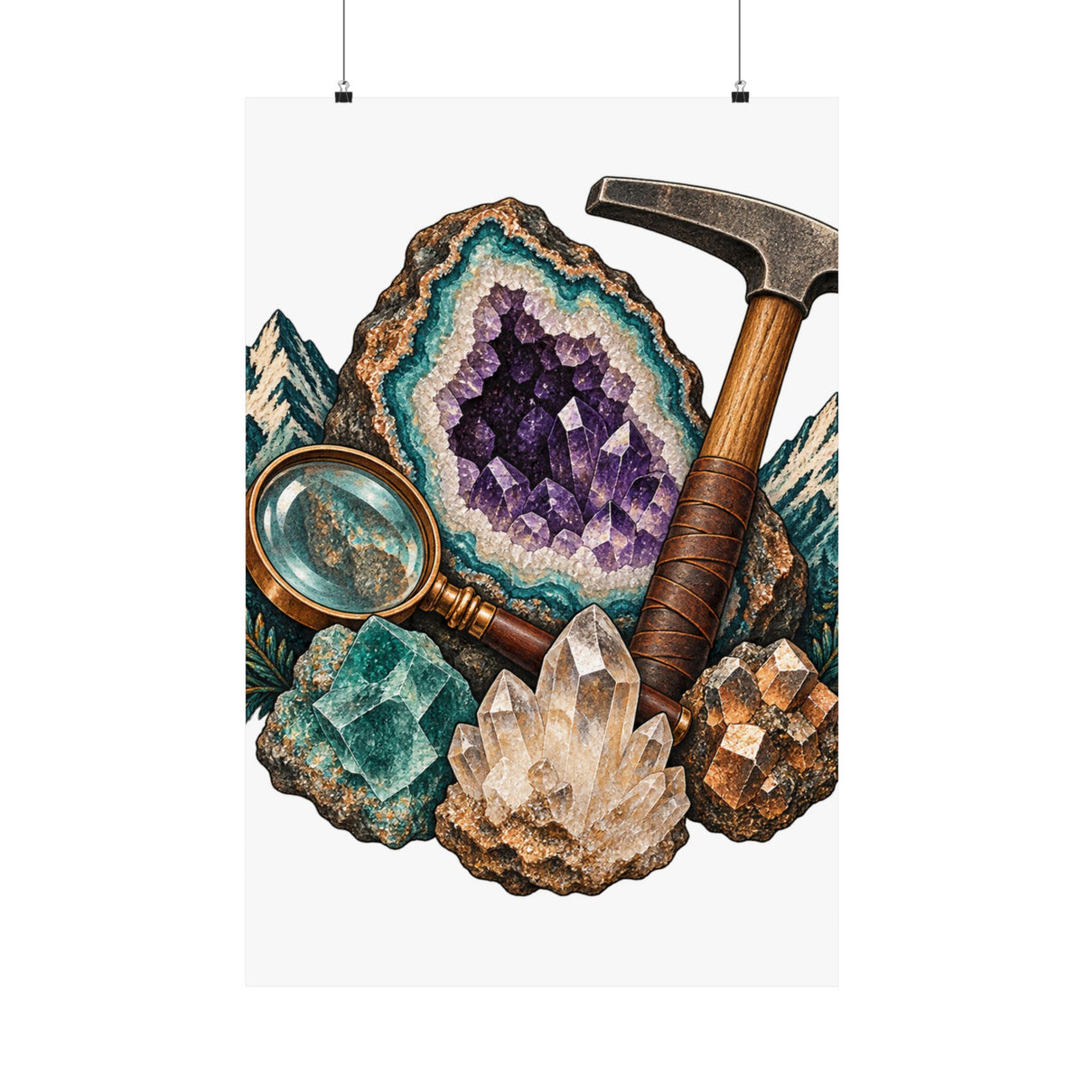 Vintage Geode and Rockhounding Field Kit Poster