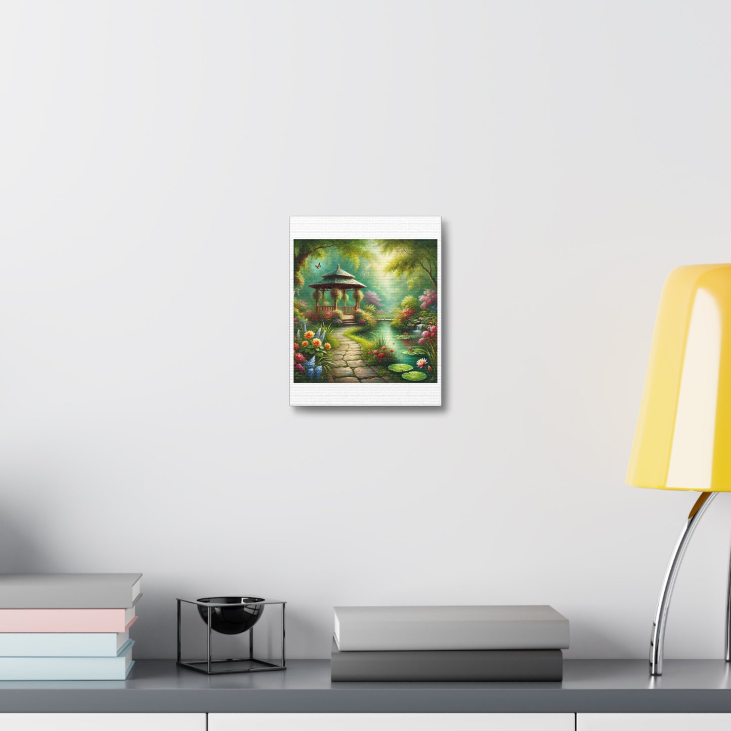 Spring Garden Gazebo Floral Landscape Canvas