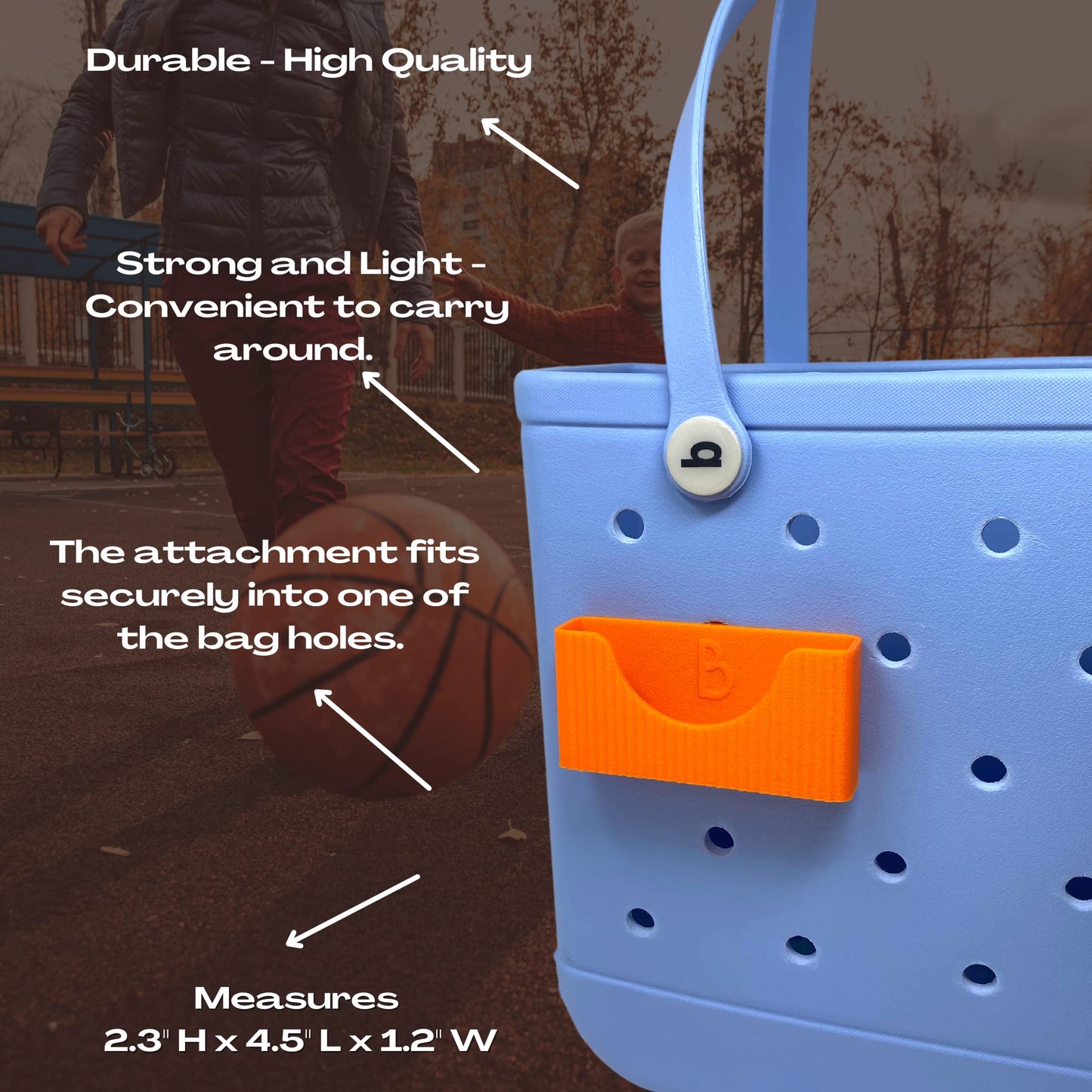 Boglets PREMIUM - Wallet Holder Accessories - Premium Collection - Compatible with Bogg Bag, Simply Southern & other Tote Bags - Decorative Accessories & Organizers - Made in USA - [Orange]