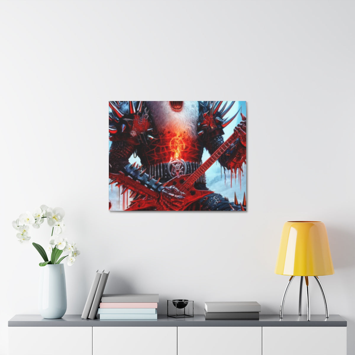 Heavy Metal Santa Holiday Concert Dark Holiday Canvas Art