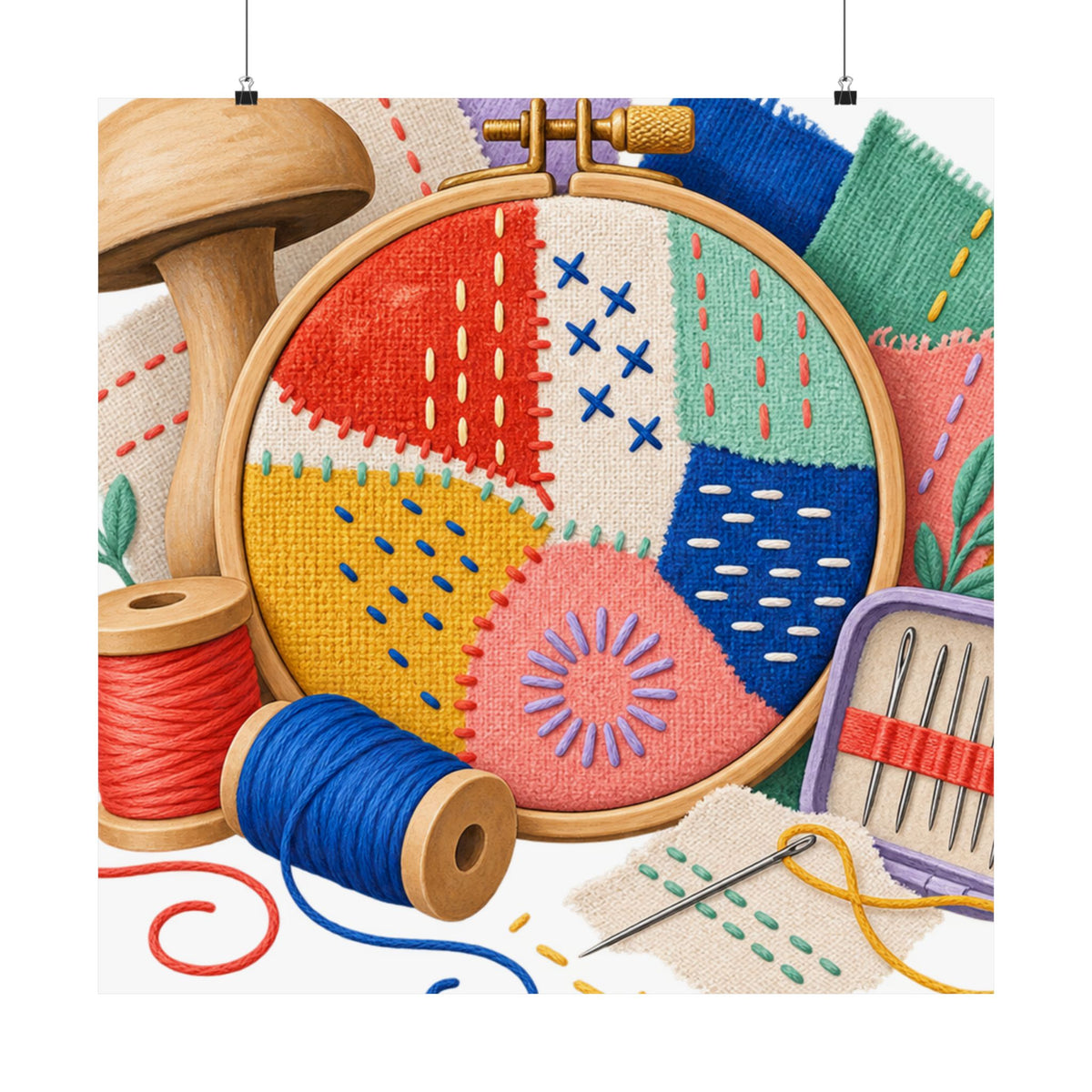 Colorful Visible Mending Workshop Poster
