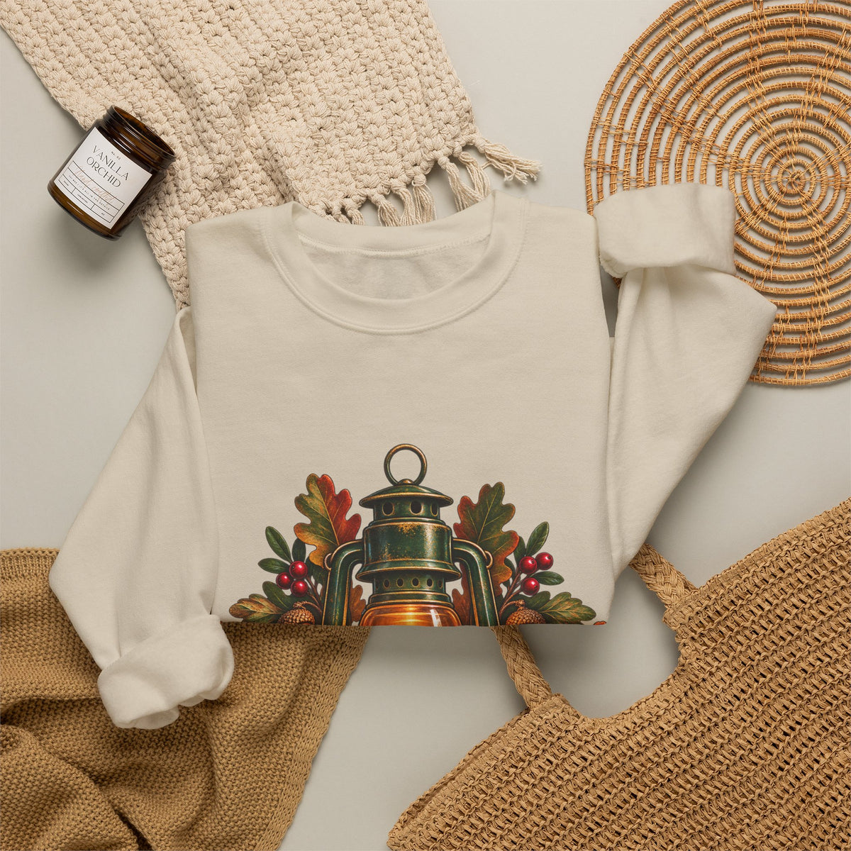 Autumn Oak Lantern and Acorns Sweatshirt