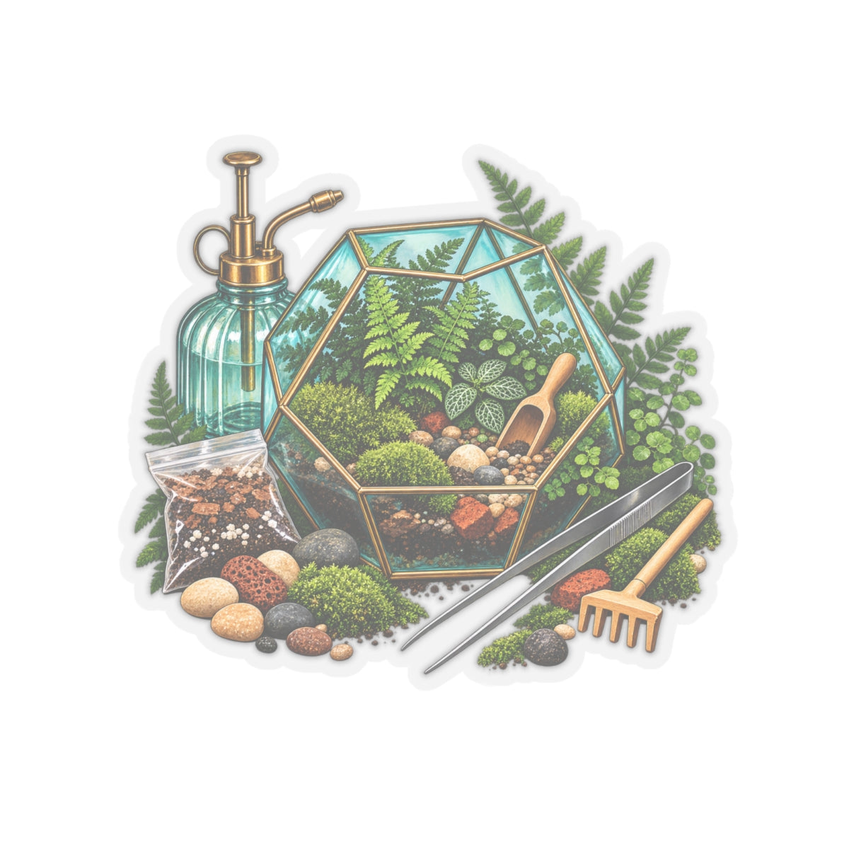 Fern Terrarium Building Workshop Sticker