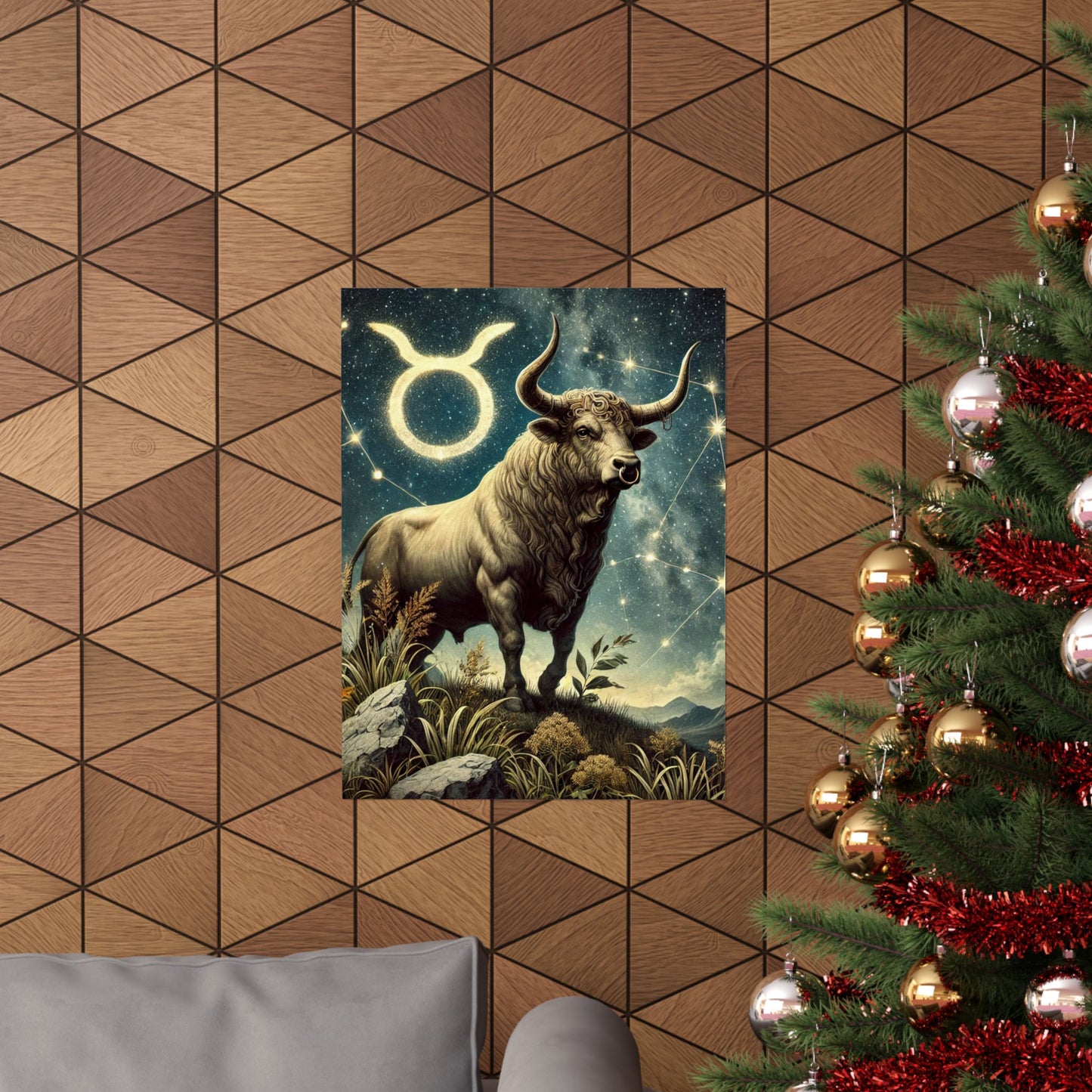 Taurus Bull Constellation Celestial Wall Art Poster
