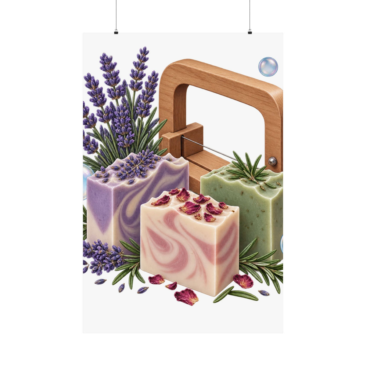 Botanical Soap Making Lavender and Herbs Poster