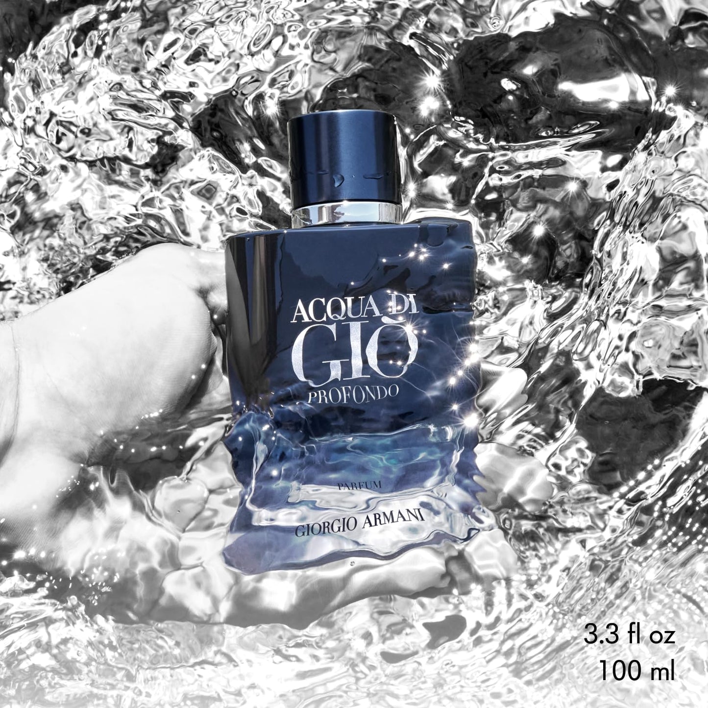 Armani Beauty – Acqua di Giò Profondo – Eau de Parfum – Cologne for Men – Fougère Aromatic & Ambery Men’s Fragrance – Bergamot, Everlasting essence, Cistus & Patchouli Not - 3.3 Fl Oz