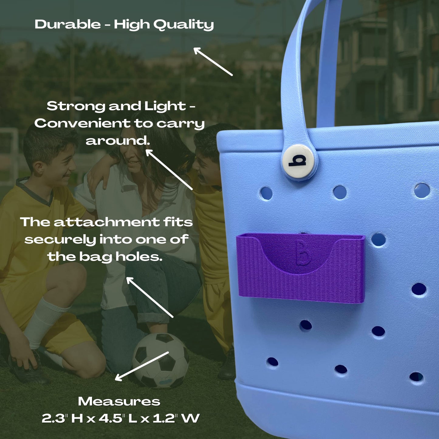 Boglets PREMIUM - Wallet Holder Accessories - Premium Collection - Compatible with Bogg Bag, Simply Southern & other Tote Bags - Decorative Accessories & Organizers - Made in USA - [Purple]