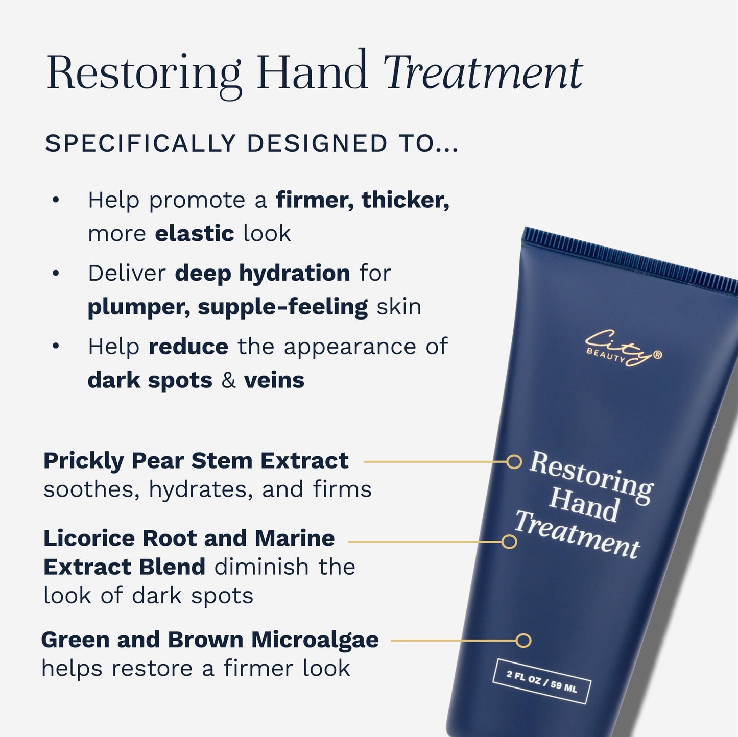 City Beauty Restoring Hand Treatment - Moisturizing Hand Cream - Dry Hand Relief - Solution for Wrinkled, Crepey Hands & Dark Spots - Wash-Resistant - Anti-Aging Cruelty-Free Skin Care