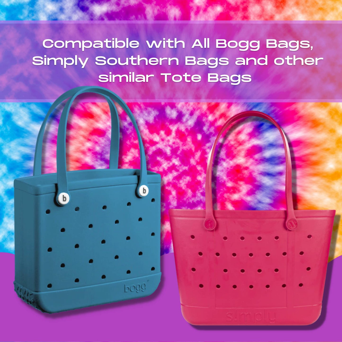 Boglets PREMIUM - Wallet Holder Accessories - Premium Collection - Compatible with Bogg Bag, Simply Southern & other Tote Bags - Decorative Accessories & Organizers - Made in USA - [Purple]